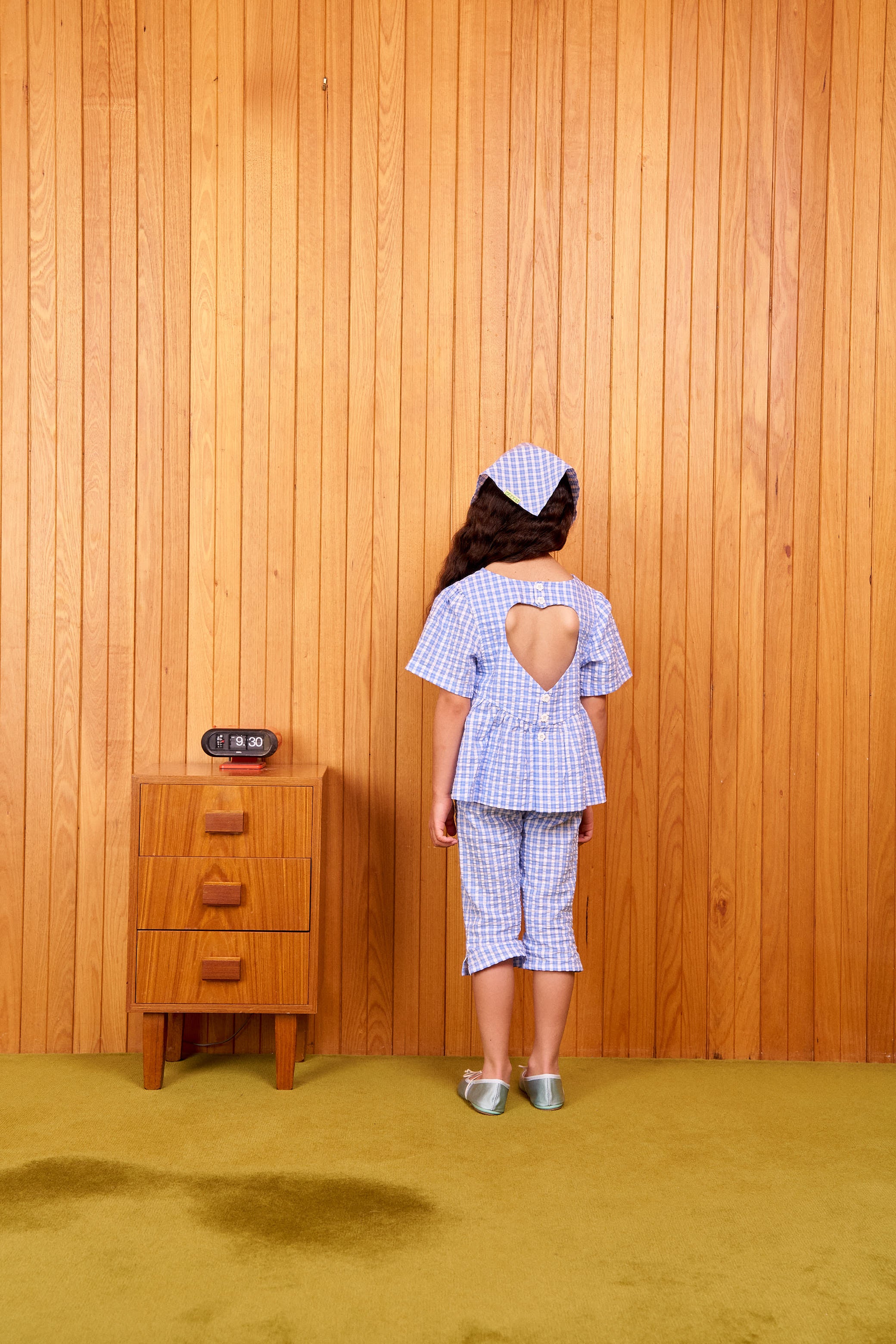 Poppy Capri | Bluish Check