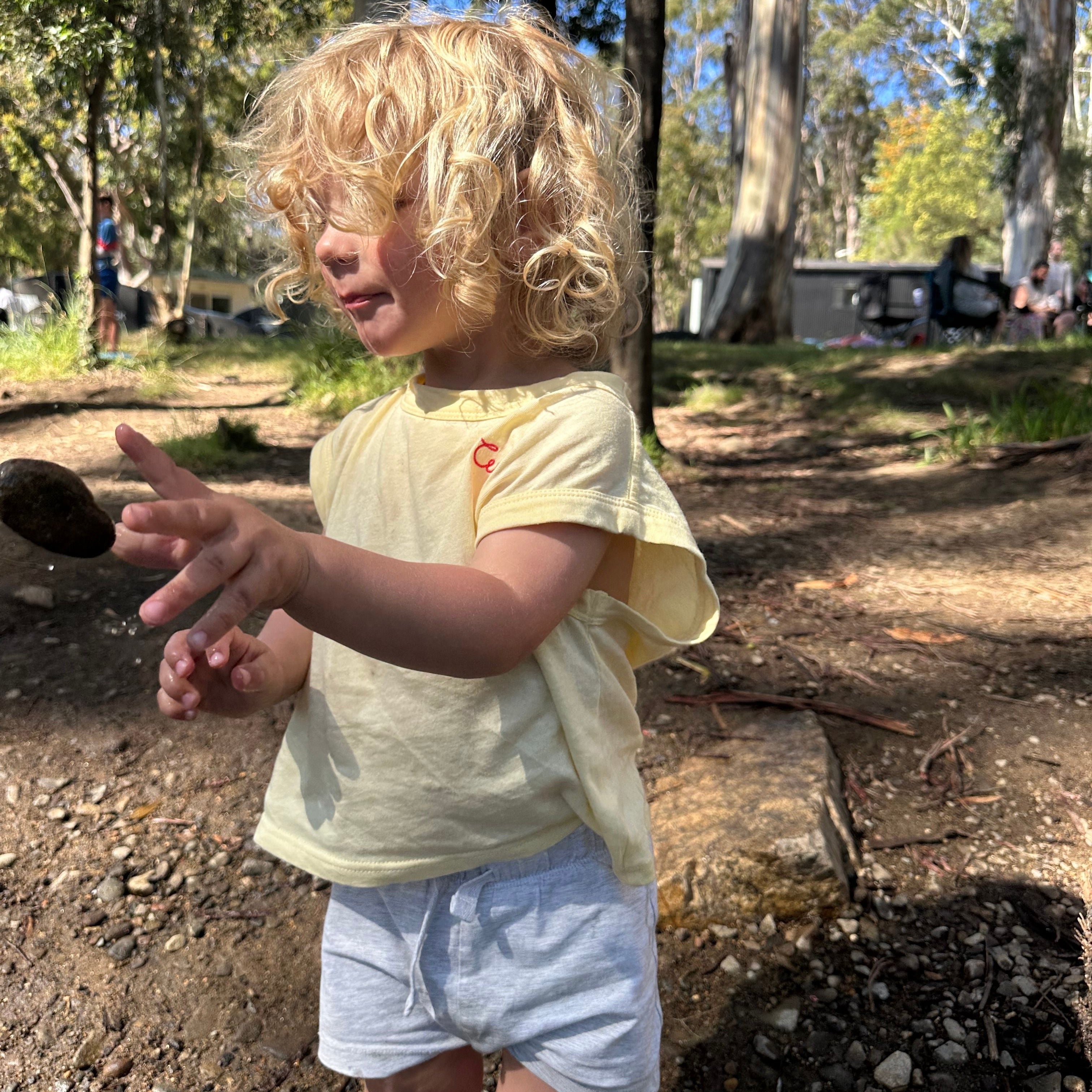 Hudson wearing Cubby Tank in Crumb. Age 2 • Wearing 2-3Y
