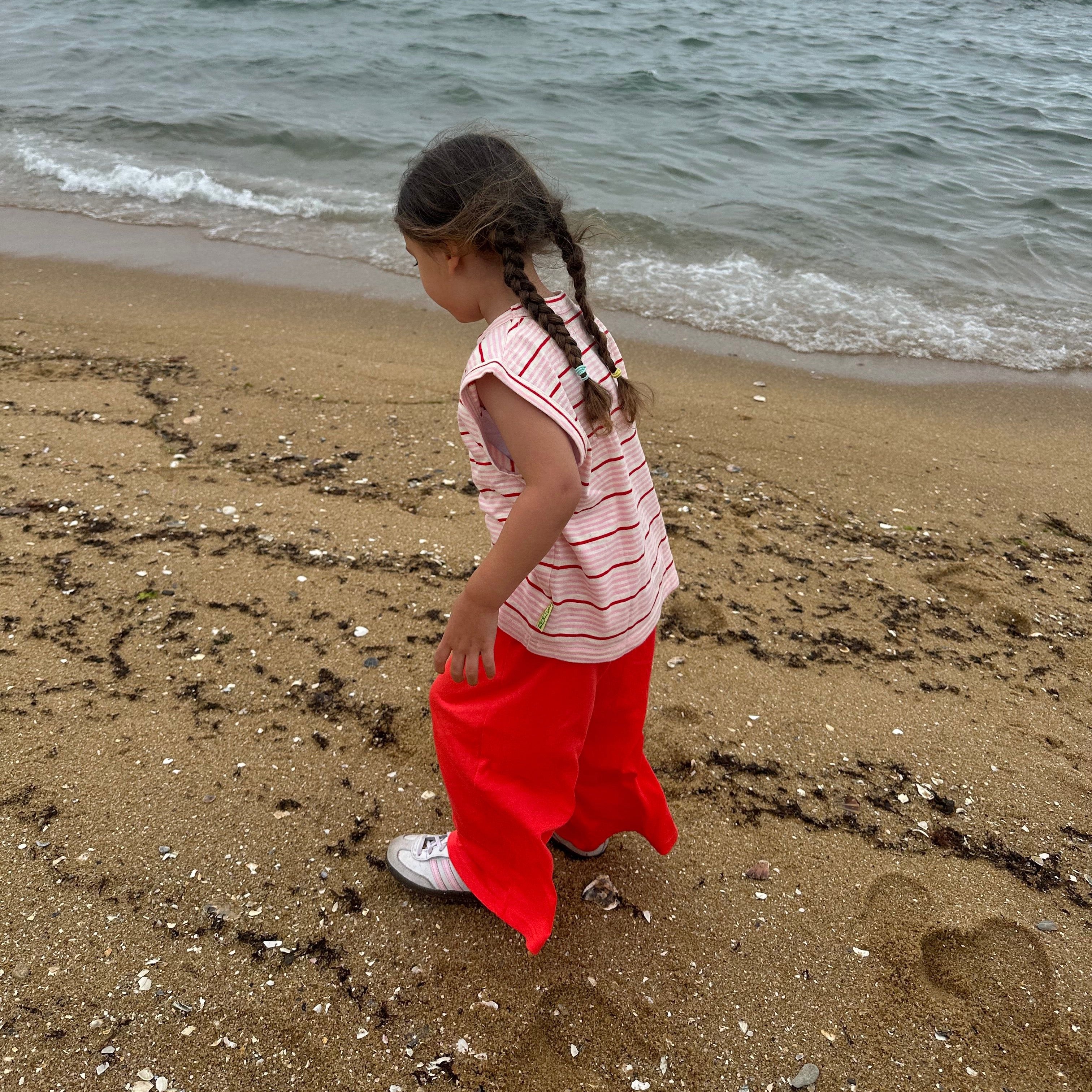 Katarina wearing Playground Pant in Matchstick. Age 3 • Wearing 4-5Y