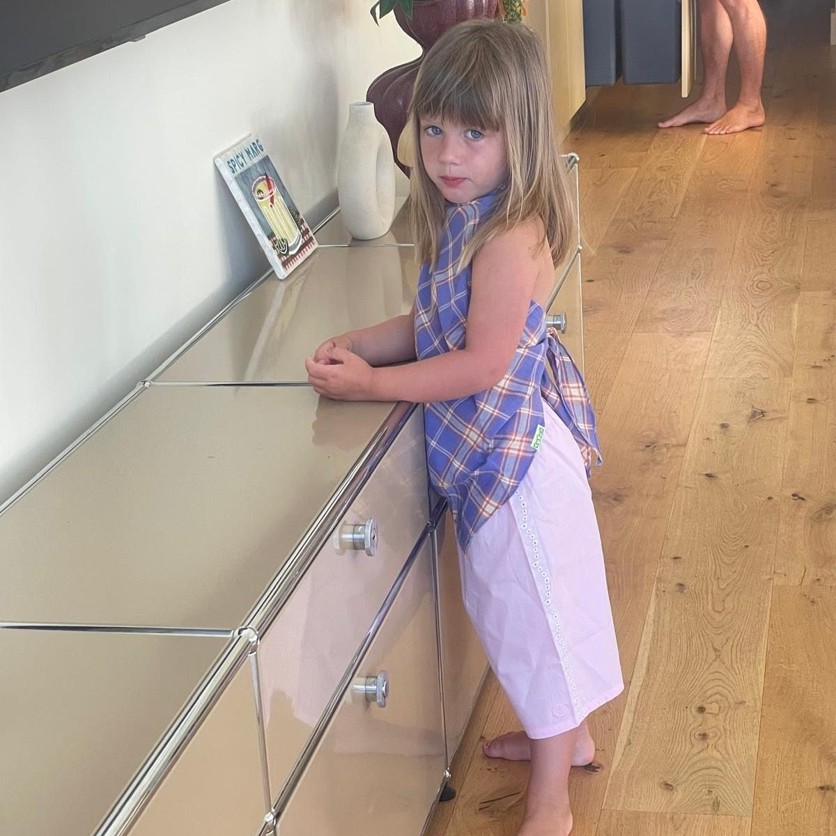 Margaux wearing Havana Short in Musk. Age 3 • Wearing 2-3Y