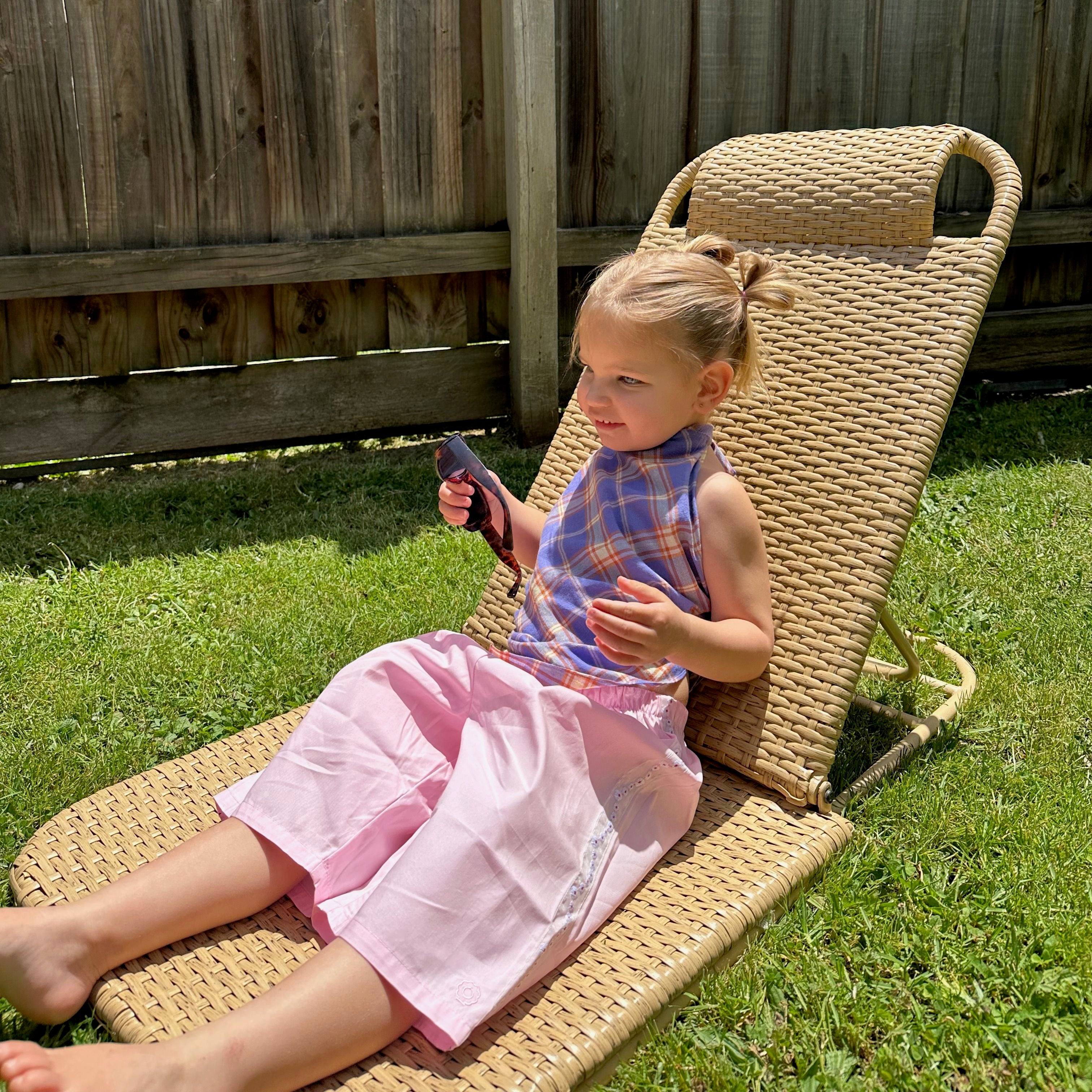 Ajla wearing Havana Short in Musk. Age 3 • Wearing 2-3Y