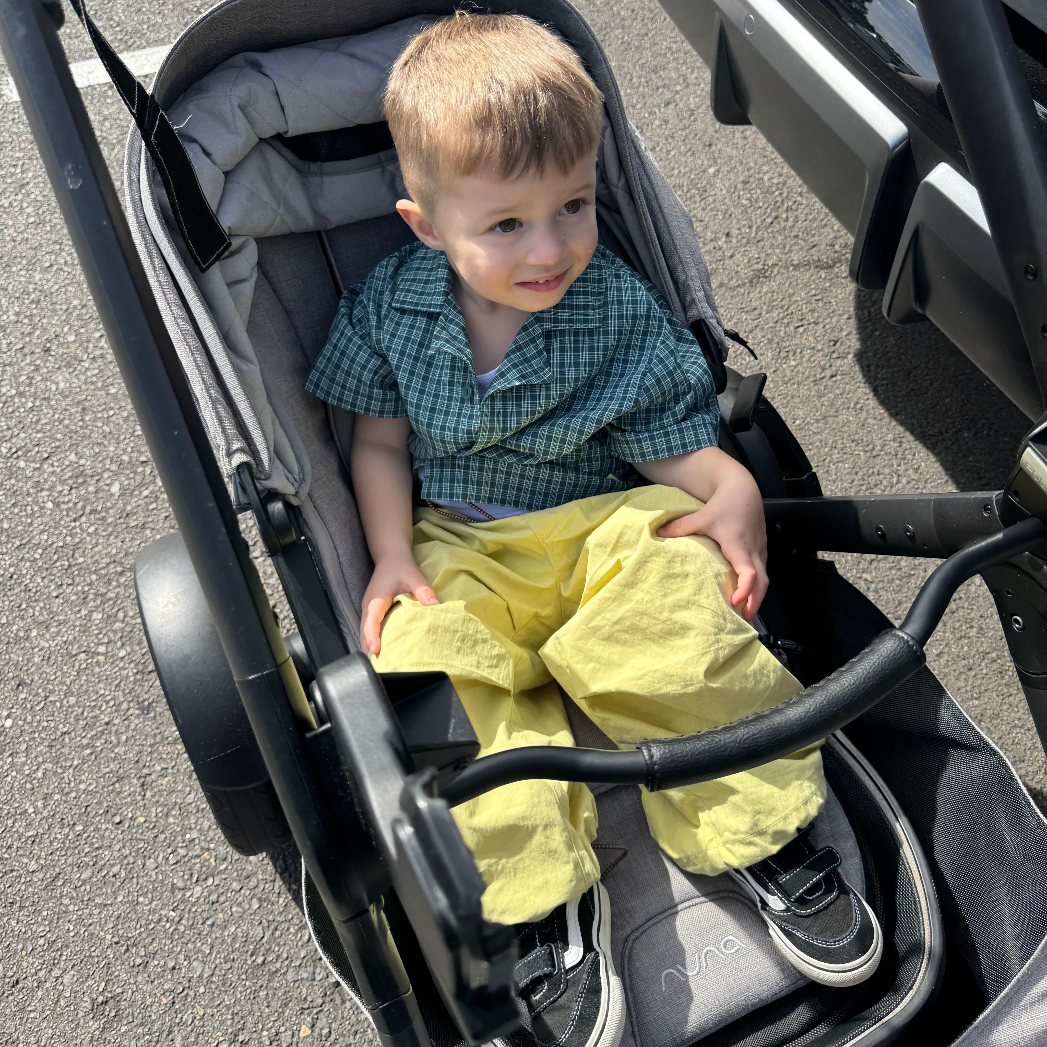 Orlando wearing Tech Pant in Yolk. Age 2 • Wearing 2-3Y