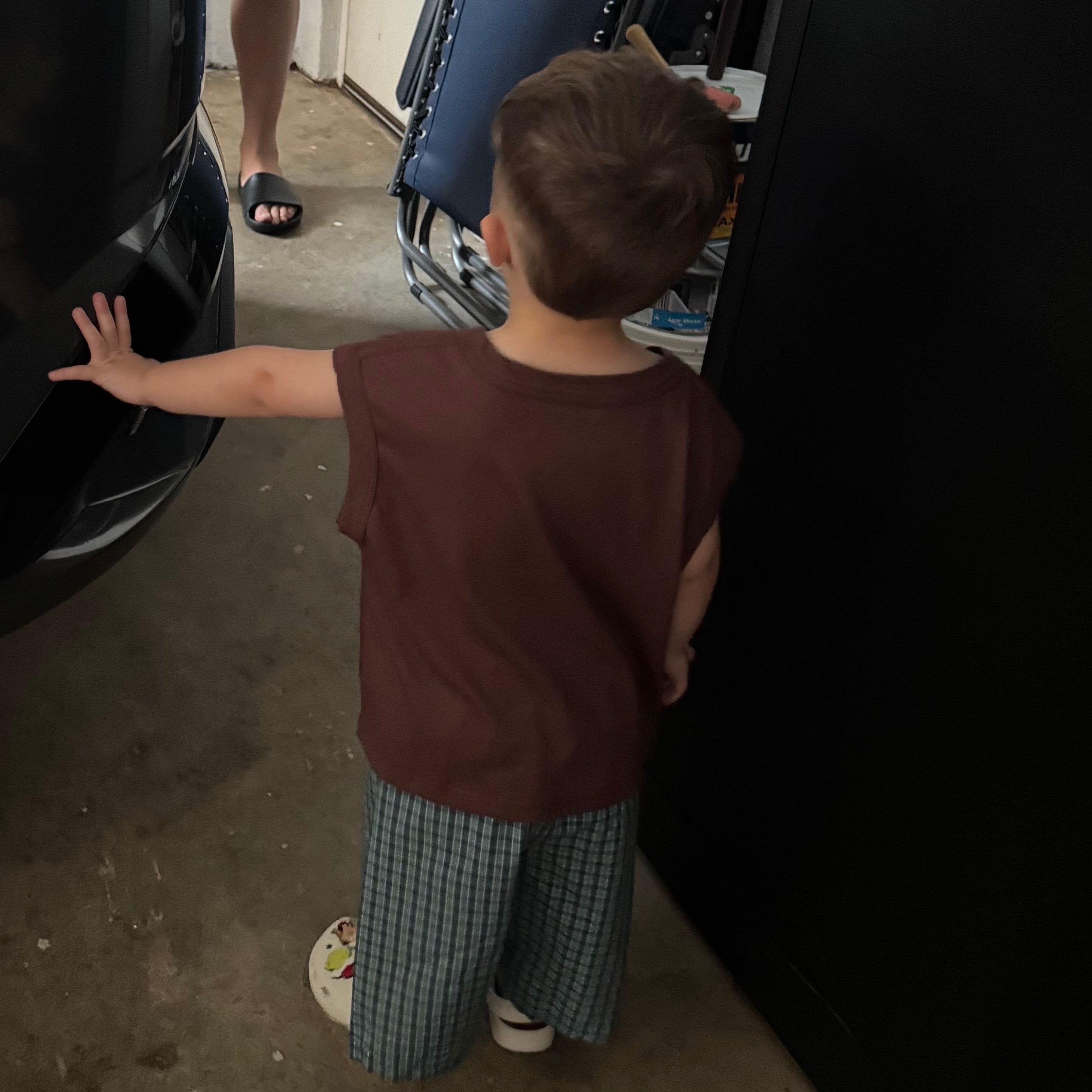 Orlando wearing Cubby Tank in Choccy. Age 2 • Wearing 2-3Y